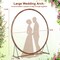 Rustic Brown Wooden Wedding Arch with Fir Wood Frame and Metal Stakes for Outdoor Events